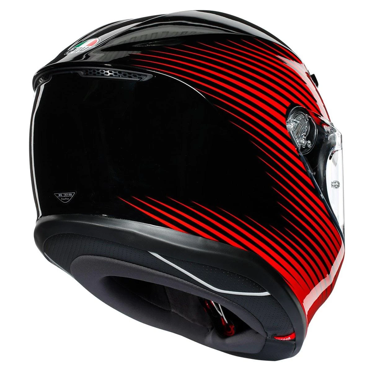 AGV K6 Rush Helmet - Black Red - Image 3