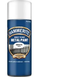 Hammerite Direct To Rust Metal Paint Hammered Finish 400ml - White - SALE