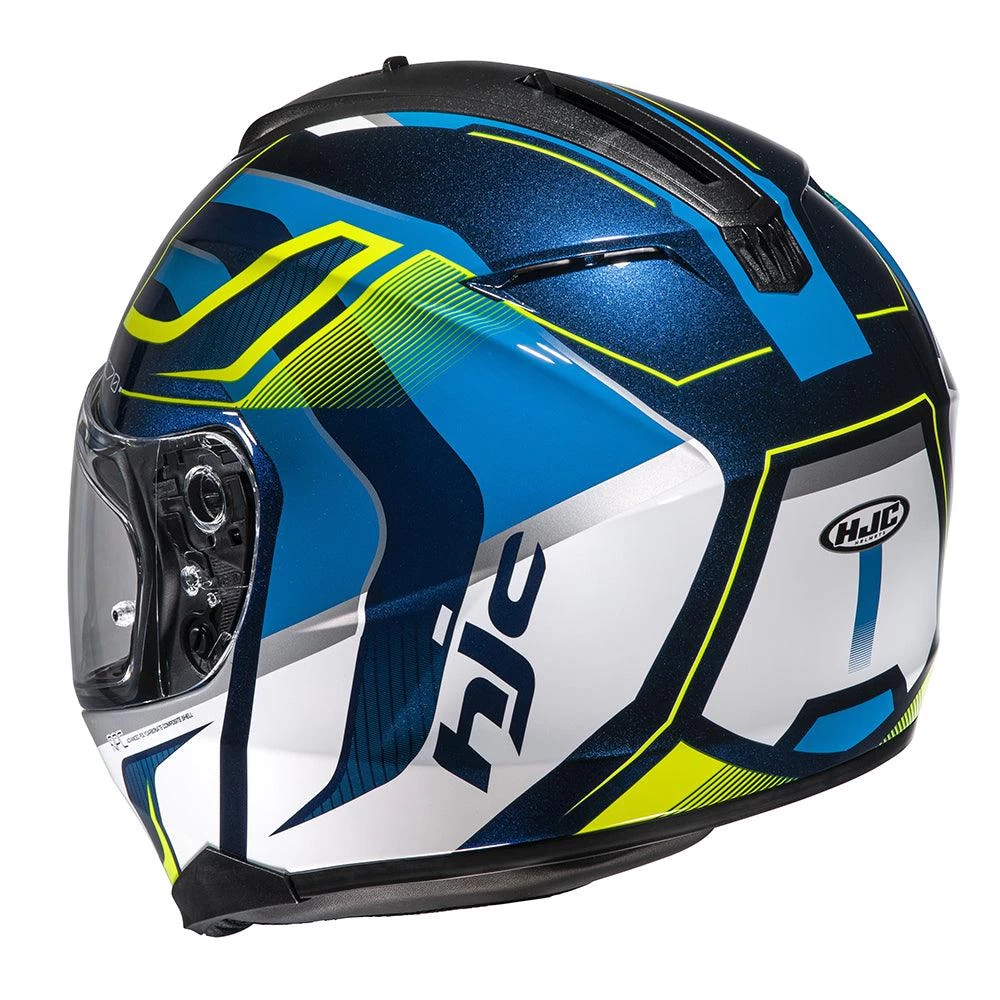 HJC C70 Helmet Lantic - Blue Yellow - Image 3