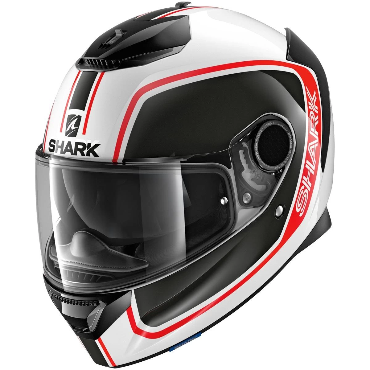 Shark Spartan Priona WKR Helmet - White Black Red - SALE