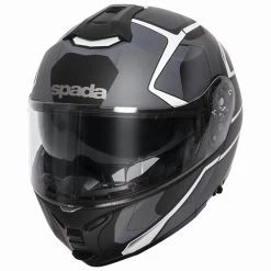 Spada Orion Slate Flip Front Helmet - Matt Black White Silver