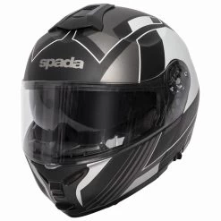 Spada Orion Whip Flip Front Helmet - Matt Black Silver