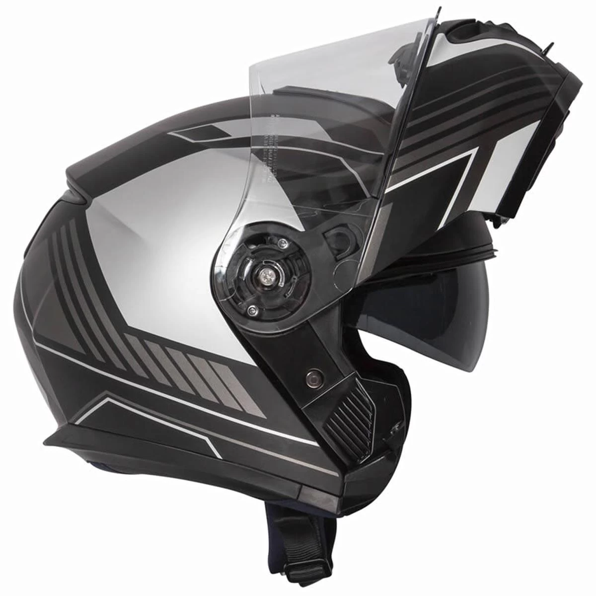 Spada Orion Whip Flip Front Helmet - Matt Black Silver - Image 4